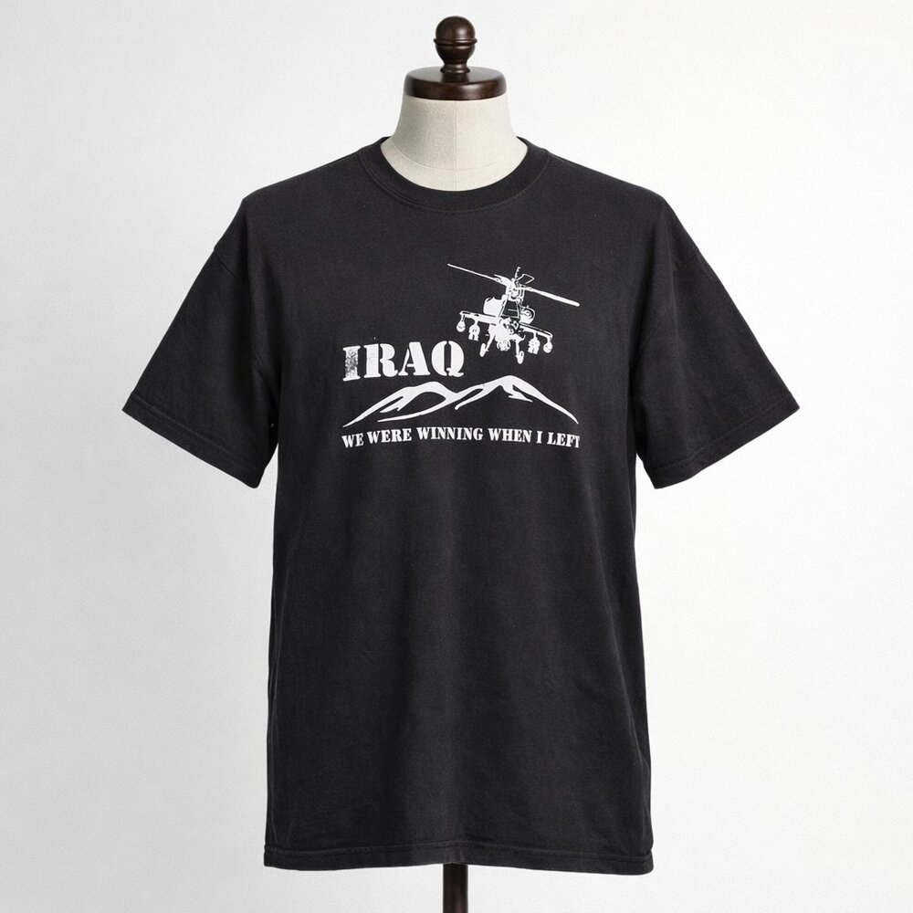 Port & Company Black Graphic Iraq T-Shirt Size XL